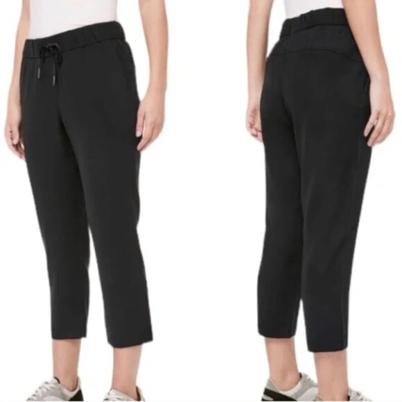 Lululemon On The Fly Crop *Woven 23" Inseam Pants Black Size 6 - Picture 1 of 7